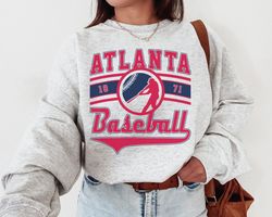 Vintage Atlanta Brave Crewneck Sweatshirt T-Shirt, Braves EST 1871 Sweatshirt, Atlanta Baseball Shirt, Retro Braves Shir