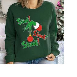 Christmas Gift | Merry Grinchmas Shirt | Stink Stank Stunk Christmas Shirt | Christmas Sweatshirt | The Grinch Shirt | M
