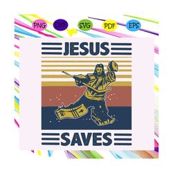 Jesus saves svg, Awesome vintage hockey svg, ice hockey vintage svg, hockey svg, hockey lover svg, hockey lover gift, sp