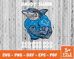Detroit Lions Daddy Shark Nfl Svg , Daddy Shark   NfL Svg, Team Nfl Svg 12