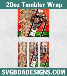 Cincinnati Bengals Wood Mascot Tumbler Wrap, NFL Template 20oz, Bengals Wood Mascot Tumbler, NFL Tumbler Template