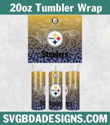 Pittsburgh Steelers Grunge Tumbler Wrap, 20oz Skinny Straigh - Inspire  Uplift