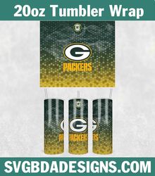 Packers Football Tumbler Wrap, NFL Football Tumbler, Green Bay Packers Tumbler Template, NFL Tumbler Wrap, Sport Tumbler