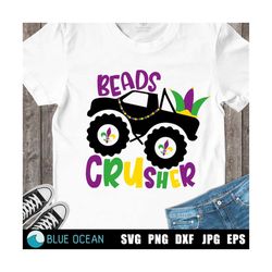 Mardi Gras monster truck SVG, Beads crusher SVG,  Mardi Gras Boy SVG, Digital cut files