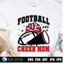 Cheer Mom SVG, Football and Cheer Mom SVG, Football Mom SVG, Cheerleader Svg, Cheer Varsity Png