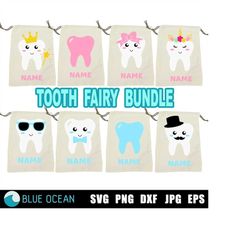 Tooth fairy bag bundle SVG, Tooth fairy SVG, Tooth pouch design, digital cut files