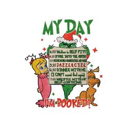 Retro Christmas My Day Im Booked The Grinch PNG Download