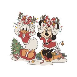 Vintage Minnie Daisy Christmas SVG Graphic Design File