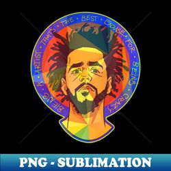 J COLE GREAT COLORFUL MOSAIC - Vintage Sublimation PNG Download - Fashionable and Fearless