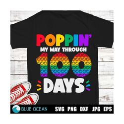 Poppin my way through 100 days of school SVG, Poppin my way SVG, Poppin 100 days SVG, 100 days of School svg