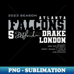 London - Falcons - 2023 - PNG Transparent Digital Download File for Sublimation - Perfect for Personalization