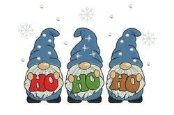 Ho Ho Ho Gnomes - Festive Christmas Gnomes Machine Embroidery Patterns in a Pickup Truck - Digital Instant Download