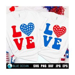 4th of July Couple SVG,  Patriotic couple SVG, 4th of July matching shirt, Patriotic heart SVG