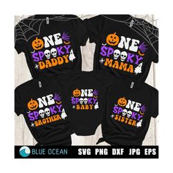 One spooky family SVG, One spooky mom SVG, One Spooky Baby, Halloween family bundle SVG