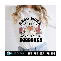 Read More Boooooks SVG, Booooks Svg, Funny Halloween Svg, Ghost Books Svg, Teacher Halloween SVG
