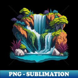 Colorful island landscape - Instant PNG Sublimation Download - Bring Your Designs to Life