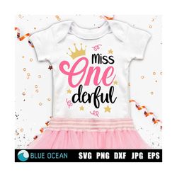 Miss one derful SVG, Miss Onederful SVG, 1st Birthday girl SVG, First Birthday svg
