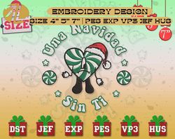 Bad Bunny Embroidery Designs, Christmas Embroidery Designs, Una Navidad Embroidery Designs, Xmas Embroidery Designs