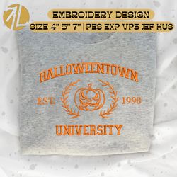 Halloweentown University Embroidery Machine Design, Scary Pumpkin Face Embroidery Design, Spooky Halloween Embroidery File