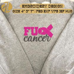 F*ck Cancer Embroidery Designs, Breast Cancer Embroidery Designs, Cancer Awareness Embroidery Designs, Cancer Support Embroidery
