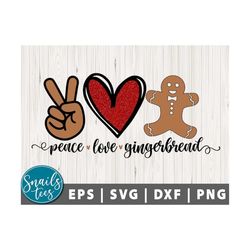 Peace love Gingerbread Svg Png Eps Dxf Gingerbread Christmas sublimation png Sublimation design DTG printing Digital Dow