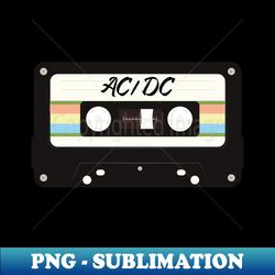 ACDC - Classic Tape Casette Music 80s Design - PNG Transparent Sublimation Design - Perfect for Sublimation Mastery