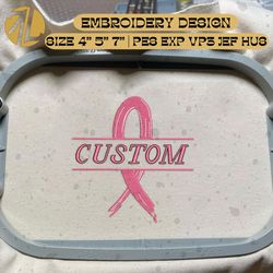 Personalized Cancer Embroidery Designs, Cancer Awareness Embroidery Designs, Breast Cancer Embroidery Designs, Pink Ribbon Embroidery Designs