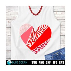 Valentines day Heart SVG,  Valentines Day PNG, Valentines day shirt, Heart SVG, Animal print heart