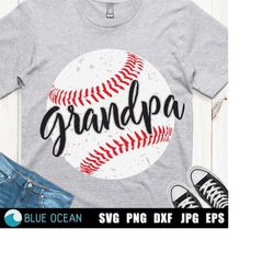 Baseball grandpa SVG, Baseball grunge distress, Grandpa shirt cut files, Baseball digital cut files