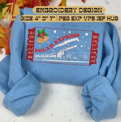 Merry Xmas 2023 Embroidery Machine Design, Christmas Train Embroidery Machine Design, The Polar Express Embroidery File
