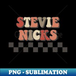 Stevie Nicks Checkered Retro Groovy Style - Creative Sublimation PNG Download - Create with Confidence