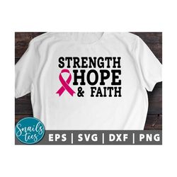 Strength Hope And Faith Breast Cancer Svg Png Breast Cancer Awareness Svg Shirt Svg Cancer Ribbon Svg October Svg Pink R