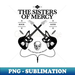 The Sisters Of Mercy Guitar Vintage Logo - Creative Sublimation PNG Download - Fashionable and Fearless