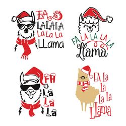 Christmas llama Fa la la la Cuttable Design SVG PNG DXF And Eps Designs Cameo File, Logo Christmas Svg, Instant download