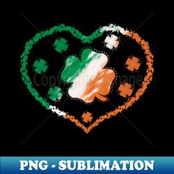 Heart Irish Clover - Retro PNG Sublimation Digital Download - Bring Your Designs to Life
