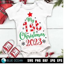 my first christmas 2023 svg, my 1st christmas svg, baby christmas svg, baby first christmas, christmas 2023 svg