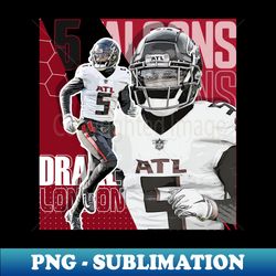 Drake London Football Paper Poster Falcons 7 - High-Quality PNG Sublimation Download - Unlock Vibrant Sublimation Designs