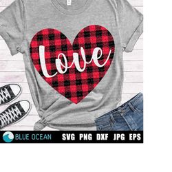 Love Heart Buffalo Plaid SVG, Valentine Day SVG,