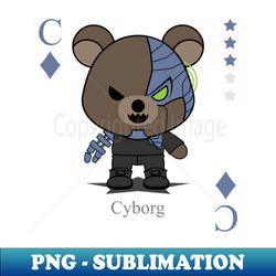 cyborg killing machine evil bear cute scary cool halloween card nightmare - professional sublimation digital download - perfect for personalization