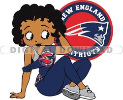 New England Patriots Betty Boop Svg, NFL Svg, Girl Sport Svg, Football Svg Download Digital File 11