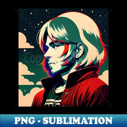Cobain Anime Style in Space - Instant Sublimation Digital Download - Fashionable and Fearless