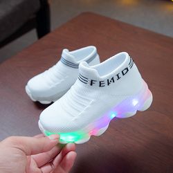 Kids Casual Sneaker Kids Shoes for Girl LED Light Shoes Sports Shoes Luminous Socks Shoes Cozy Young Children Boys Shoes