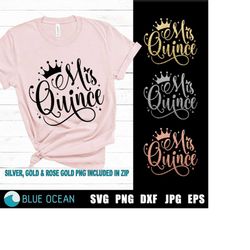 Mis quince SVG, Quinceanera SVG,  Mis quince anos SVG, Mis quince shirt spanish cut files