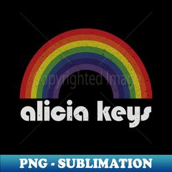 Alicia Keys  Vintage Rainbow Design  Fan Art Design - Digital Sublimation Download File - Create with Confidence