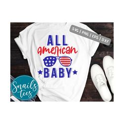 all american baby svg png dxf cut file printable vector clip art 4th of july shirt print independence day baby svg for c