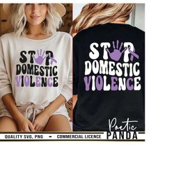 Domestic Violence Awareness SVG PNG, Stop Violence Svg, Purple Ribbon Svg, Domestic Abuse Svg, In October We Wear Purple Svg