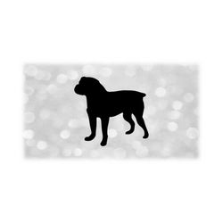 Animal Clipart: Simple Black Rottweiler Dog, Doggy, Puppy, Pet Silhouette - Change Color with Your Software - Digital Download SVG & PNG