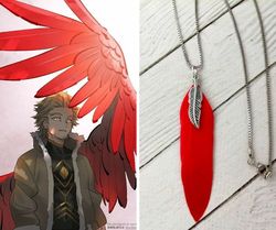 Keigo Takami necklace Hawks feather necklace My hero academia Anime cosplay costume BNHA/MHA Red hawk wing Gift for him