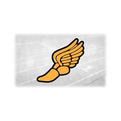 Sports Clipart: Yellow / Gold on Black Layered Winged Running Shoe Outline from Mercury / Hermes 'Track & Field' - Digital Download SVG/PNG
