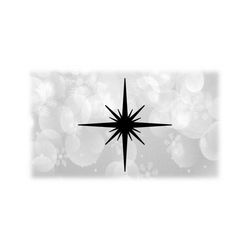 Holiday Clipart: Black Shining Christmas Star Inspired by North Star above Holy Night Manger Nativity Scene - Digital Download SVG & PNG